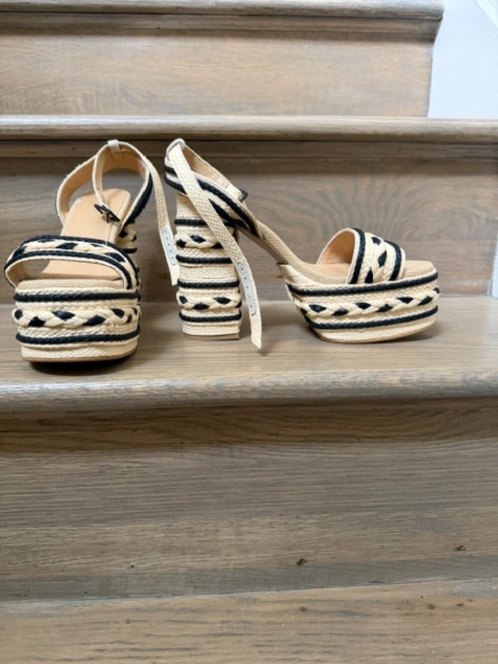 Castaner Natural Raffia Flas Heels × 1